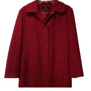 60% Wool coat by GC Collection By GALLERY burgundy Medium